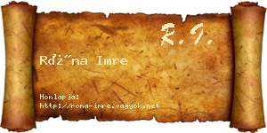 Róna Imre névjegykártya