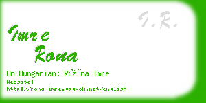 imre rona business card